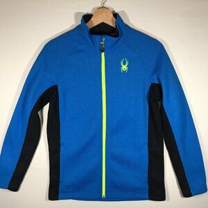 Spyder Boy's Large 14/16 Blue Black Full Zip Raglan Long Sleeve Jacket